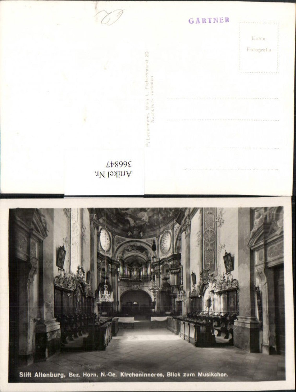 366847,Stift Altenburg b. Horn Kirche Innenansicht Musikchor Chorgestühl