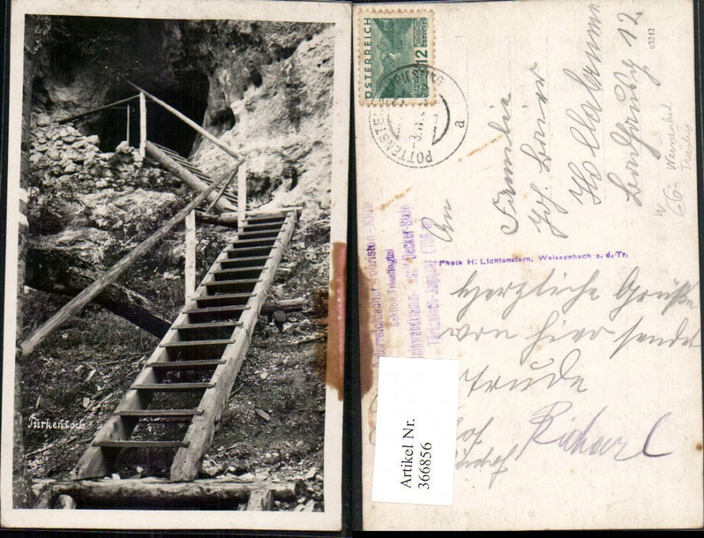 366856,Türkenloch b. Weißenbach an d. Triesting Leiter Höhle