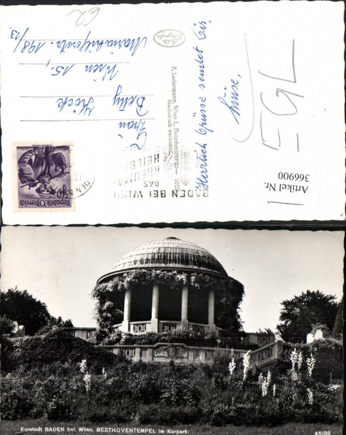 366900,Baden b. Wien Beethoventempel im Kurpark