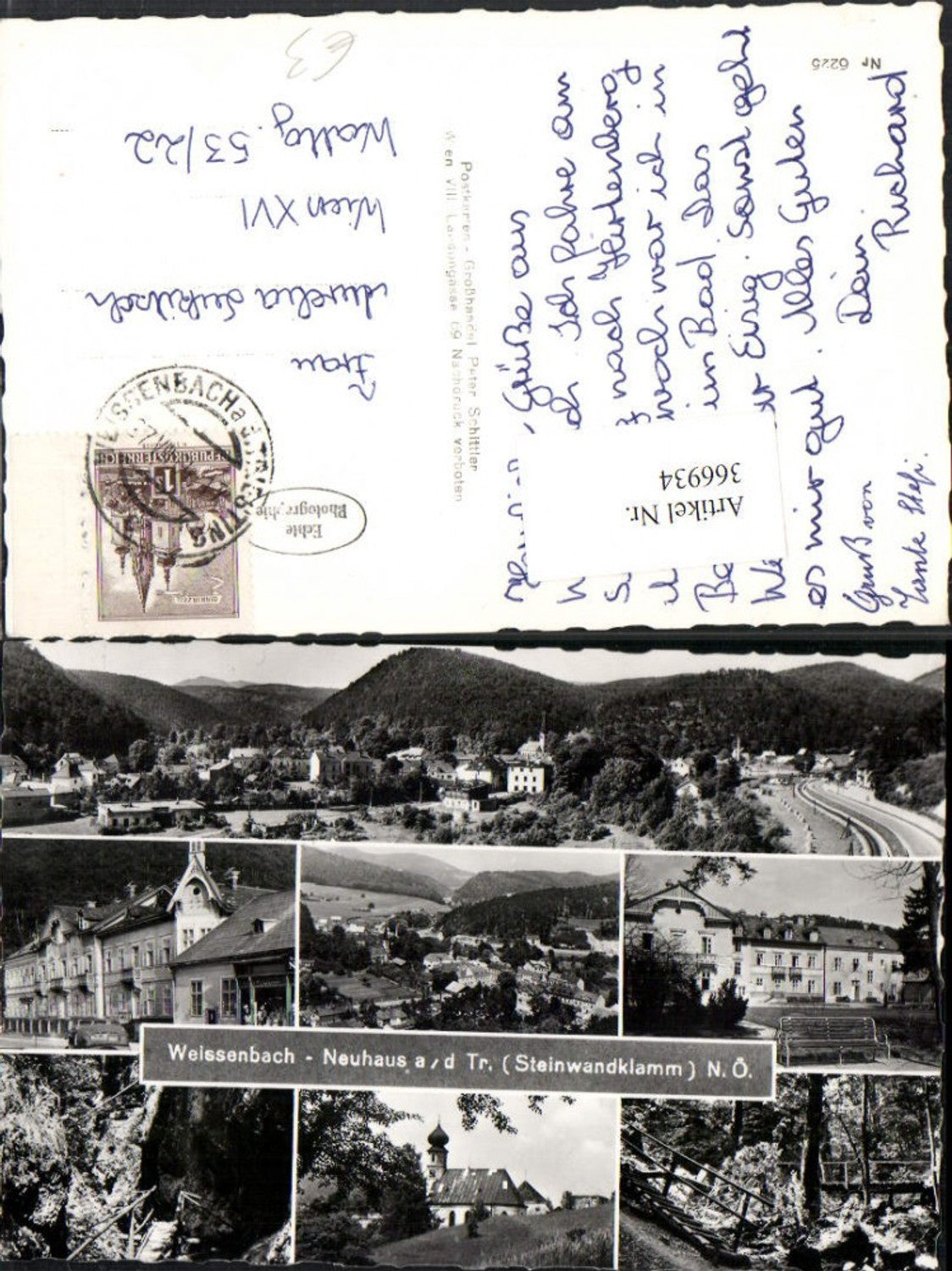 366934,Weißenbach Neuhaus an d. Triesting Totale Steinwandklamm Mehrbildkarte