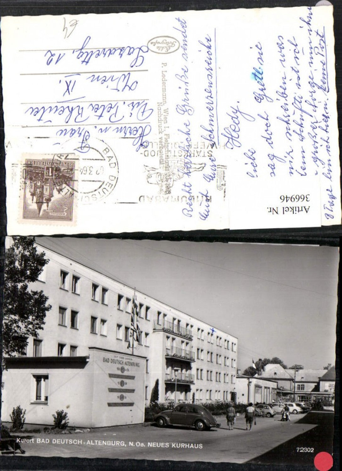 366946,Bad Deutsch-Altenburg Kurhaus VW-Käfer