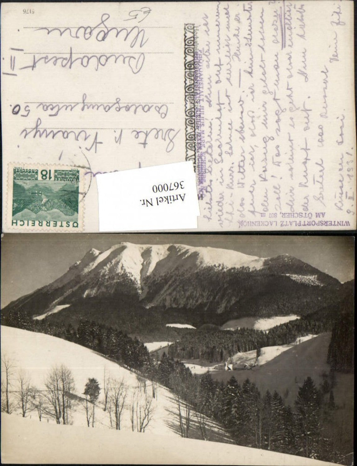 367000,Foto AK Lackenhof am Ötscher Bergkulisse Winterbild