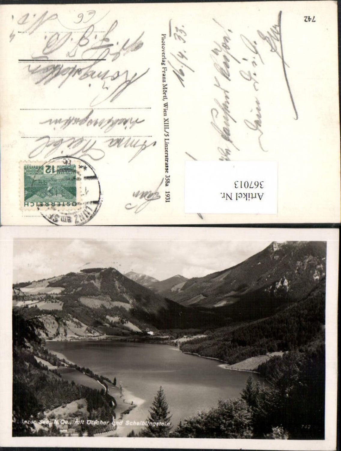 367013,Lunzersee See b. Lunz m. Ötscher u. Scheiblingstein Bergkulisse