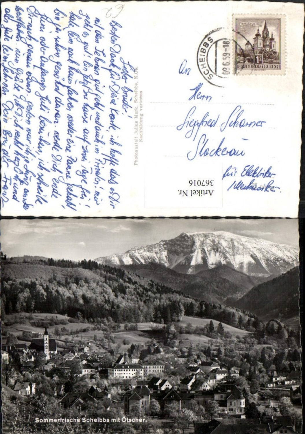 367016,Scheibbs Totale m. Ötscher Bergkulisse