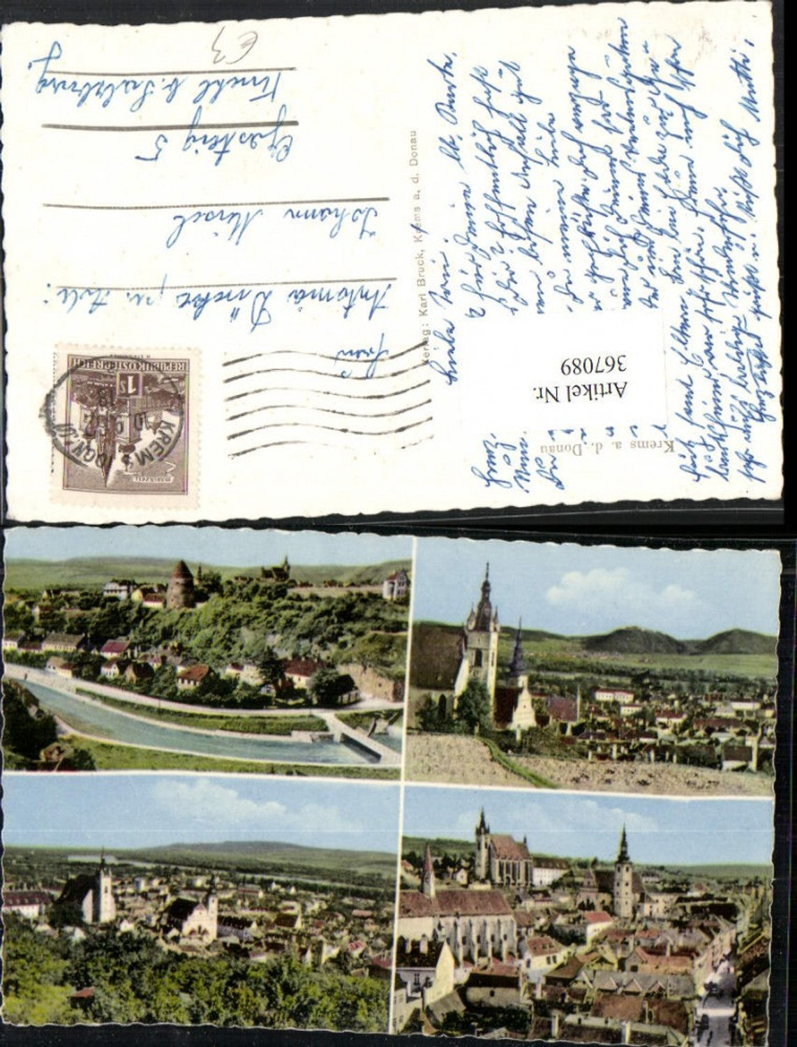367089,Krems an d. Donau Totale Mehrbildkarte