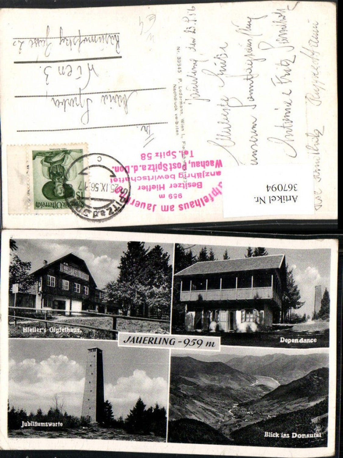 367094,Jauerling b. Spitz an d. Donau Warte Turm Gipfelhaus Dependance Mehrbildkarte