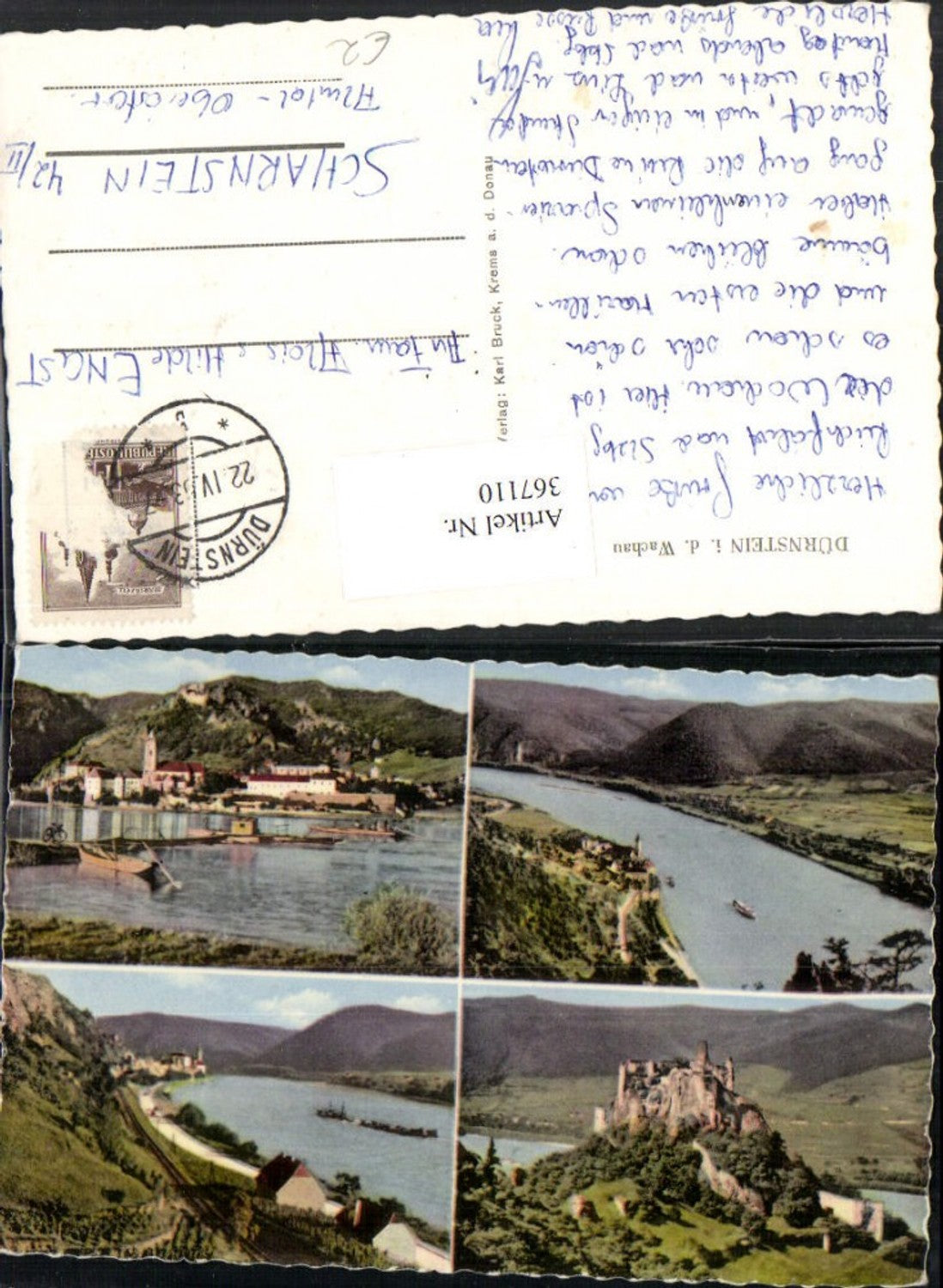 367110,Dürnstein in d. Wachau Totale Ruine Mehrbildkarte