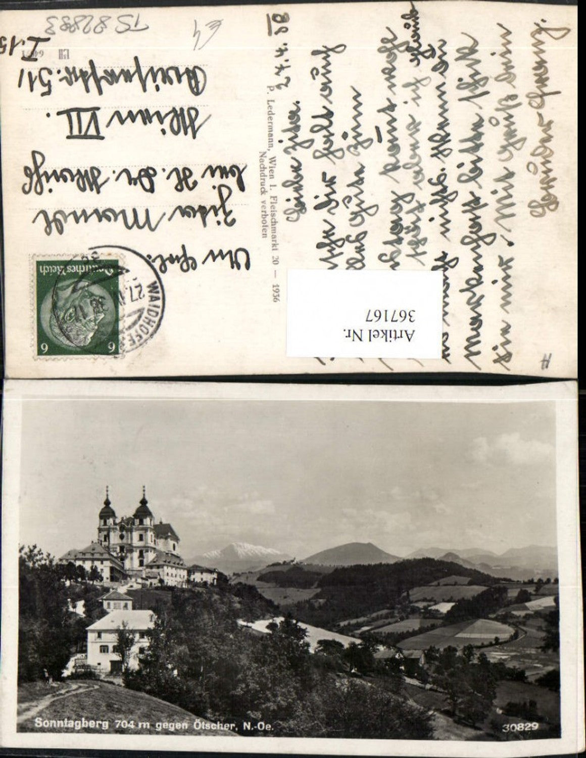 367167,Sonntagberg Basilika Kirche geg. Ötscher