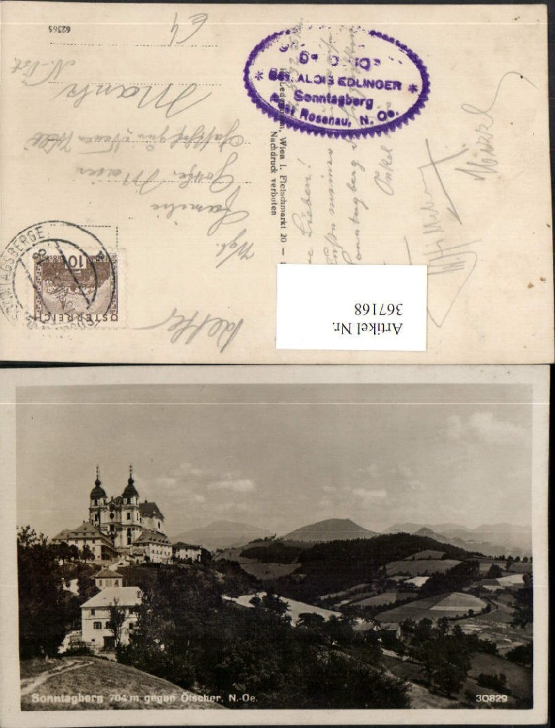 367168,Sonntagberg Basilika Kirche geg. Ötscher