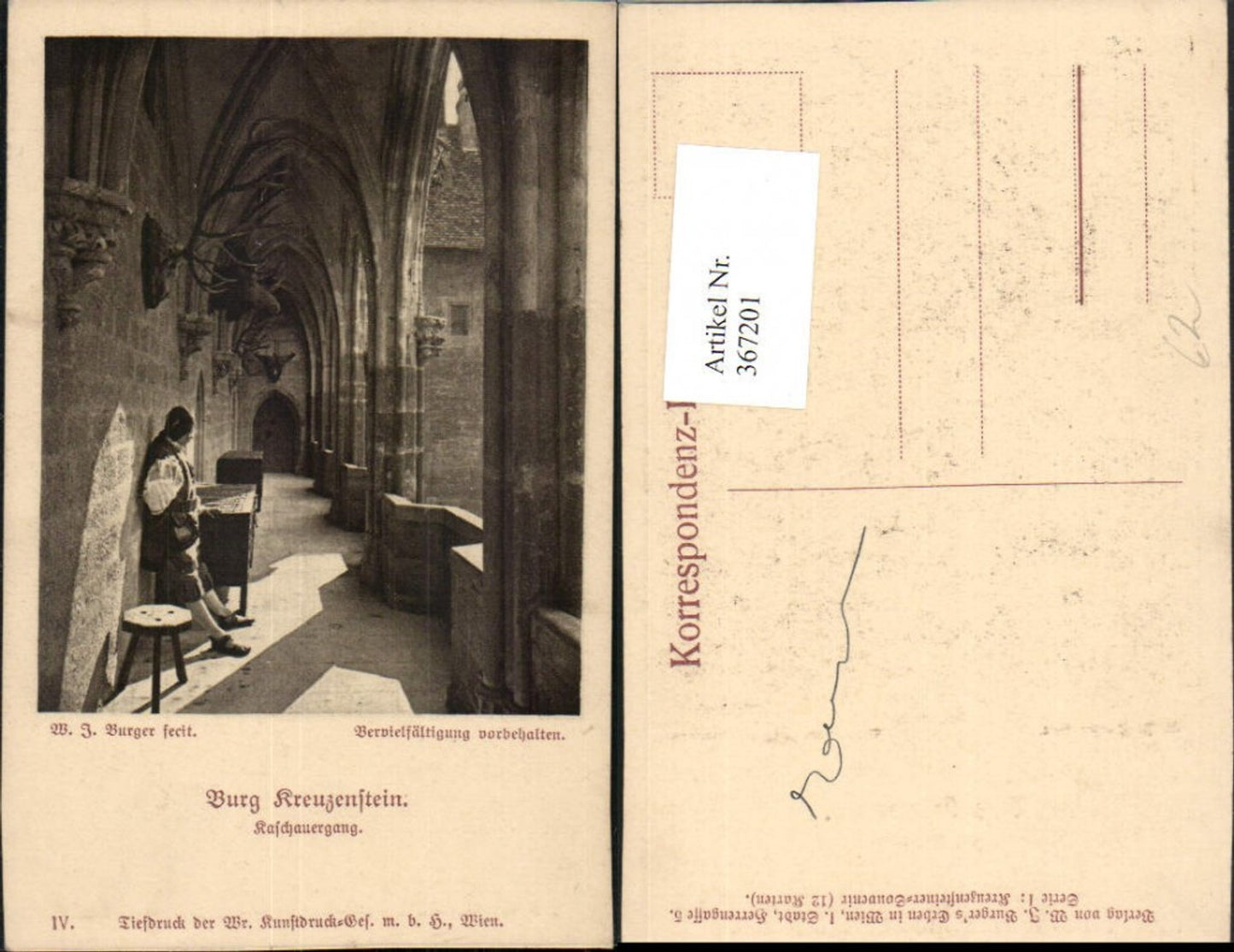 367201,Burg Kreuzenstein b. Leobendorf Kaschauergang Gang Trophäen