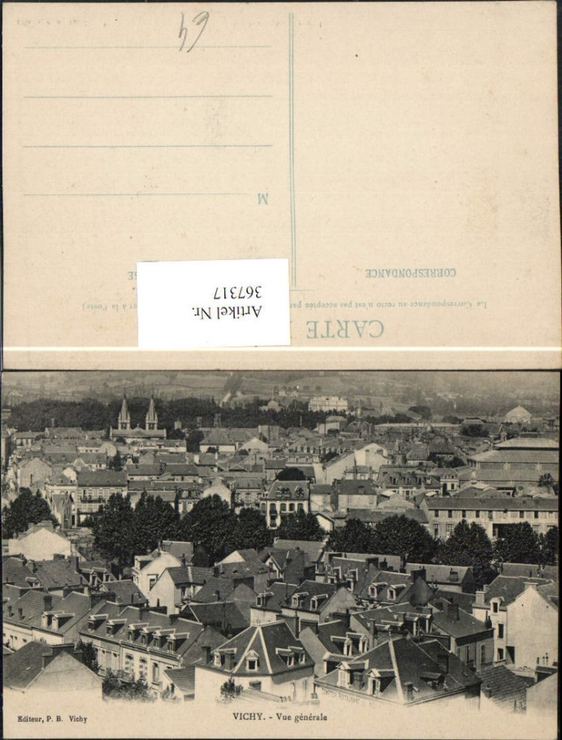 367317,Auvergne Allier Vichy Vue generale Totale