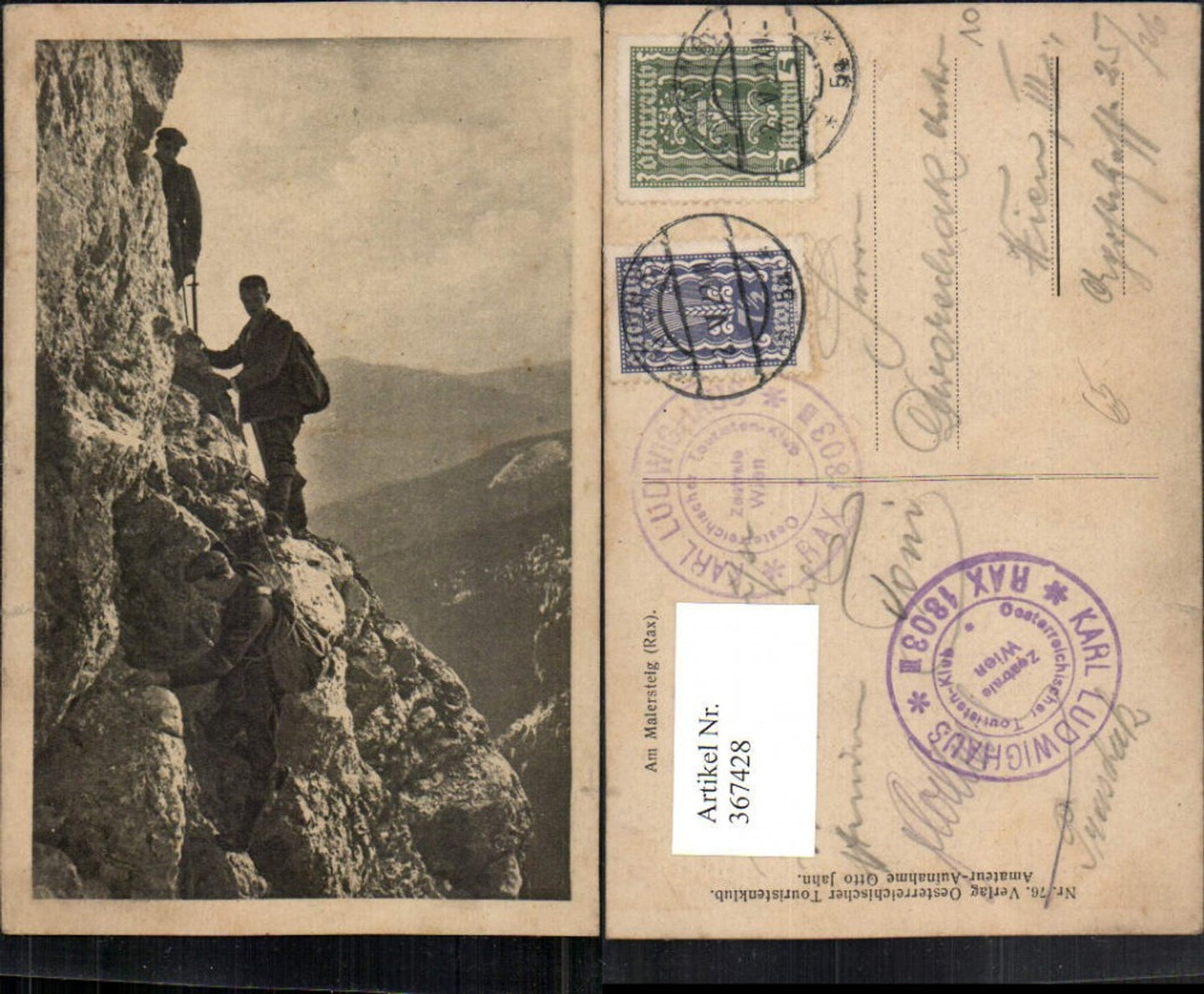 367428,Rax Am Malersteig b. Prein Bergsteiger Kletterer