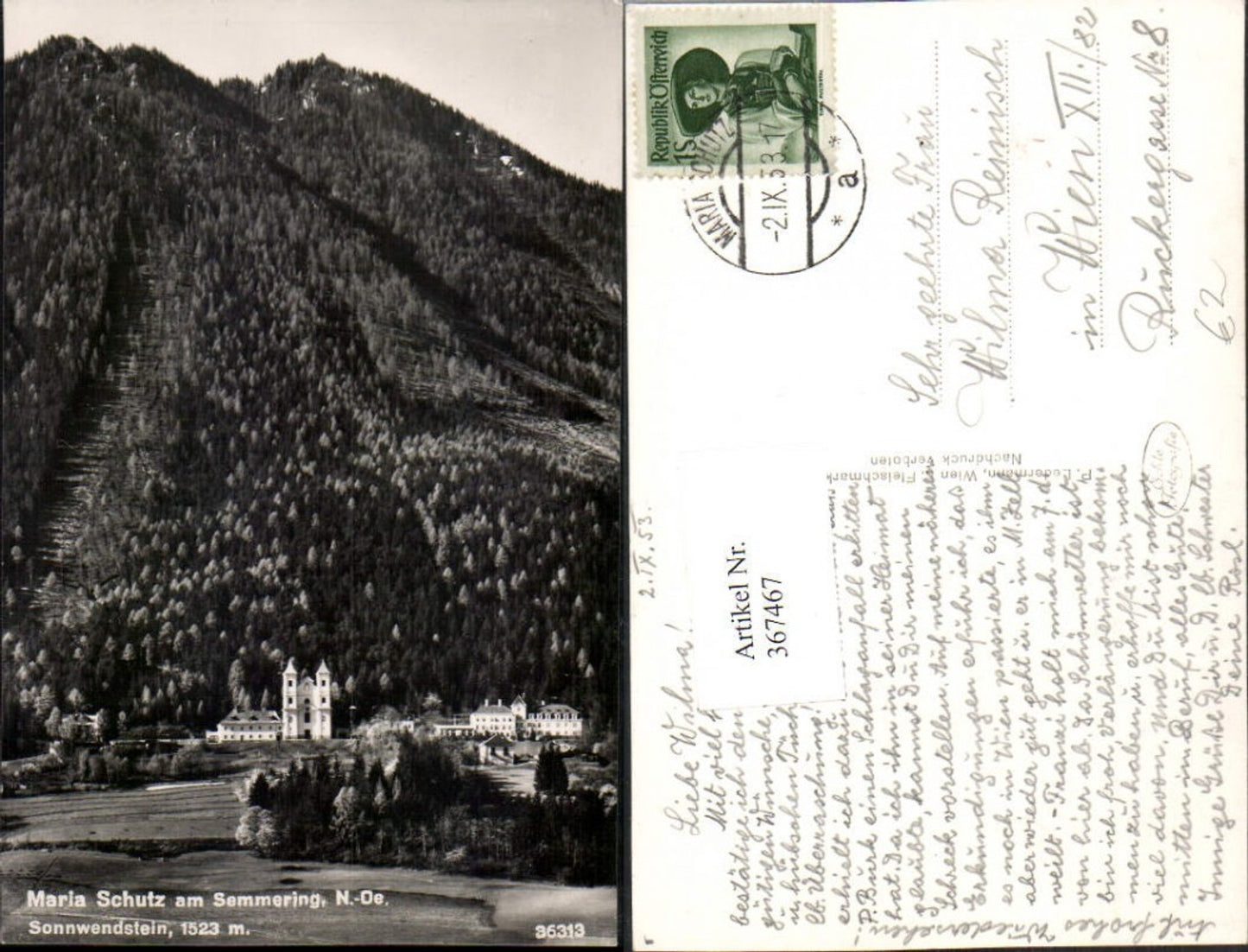 367467,Maria Schutz am Semmering Kirche m. Sonnwendstein