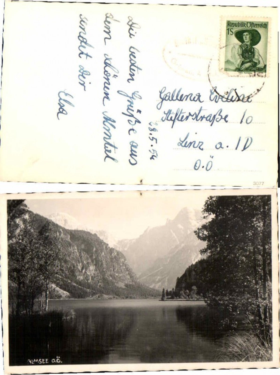 66162,Photo postcard Almsee near Grünau 1940