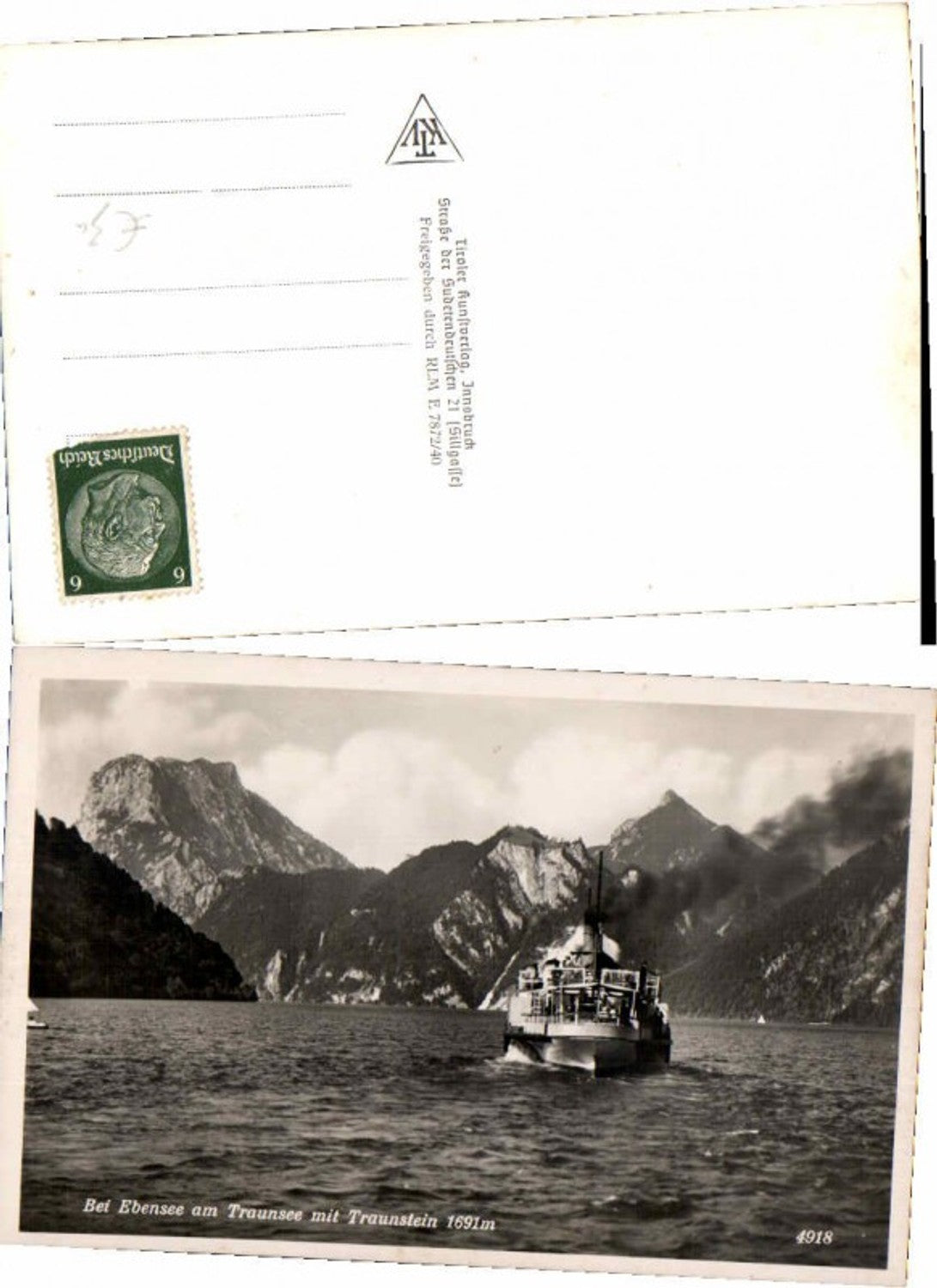 66225, Steamer on Lake Traunsee near Ebensee and Traunstein