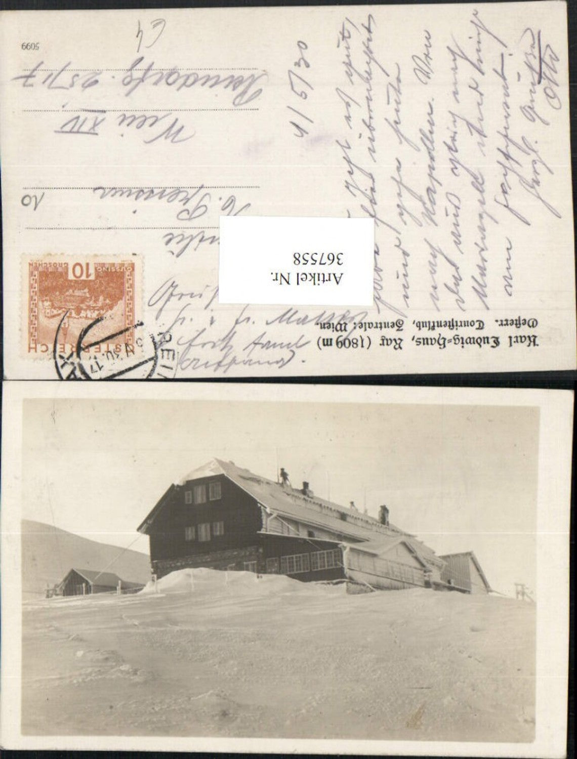 367558,Rax Karl Ludwig-Haus Berghütte b. Prein Winterbild