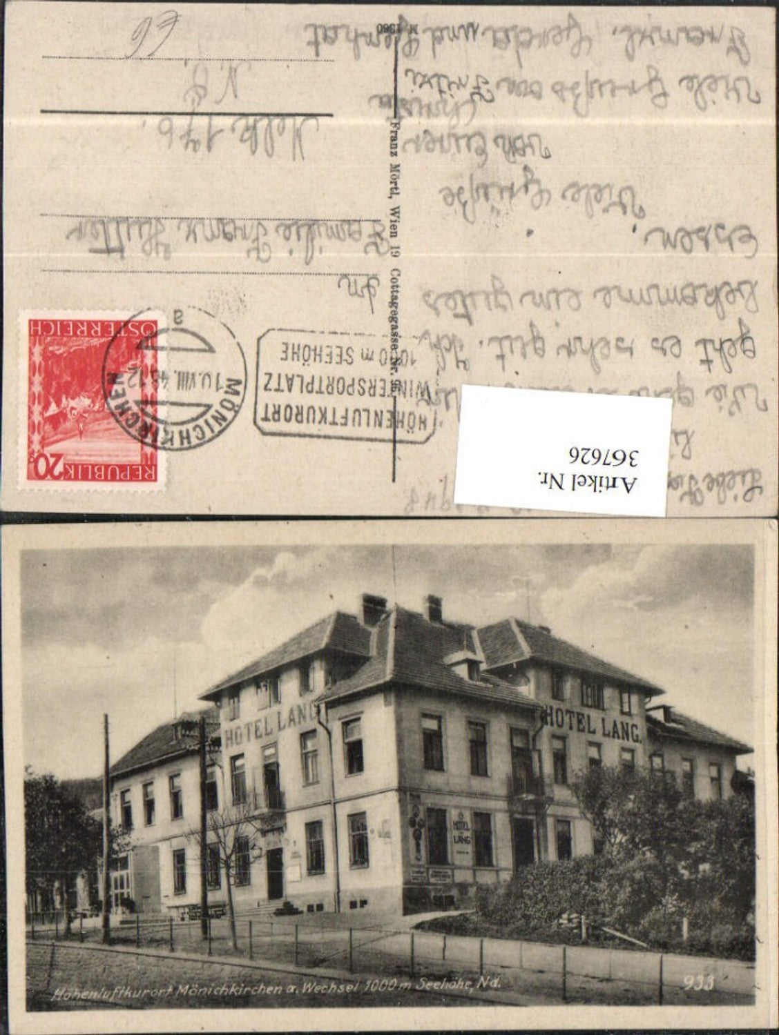 367626,Mönichkirchen am Wechsel Hotel Lang