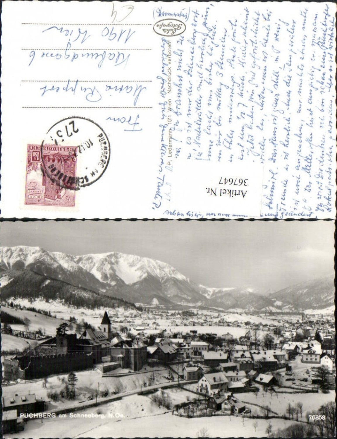 367647,Puchberg am Schneeberg Totale Bergkulisse Winterbild
