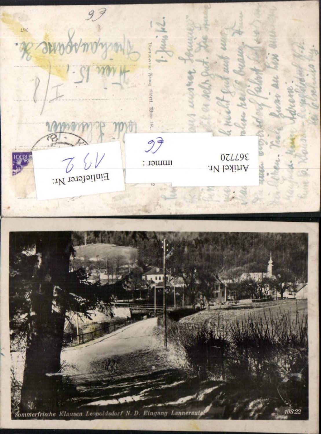 367720,Klausen Leopoldsdorf Eingang Lannerautal Straße