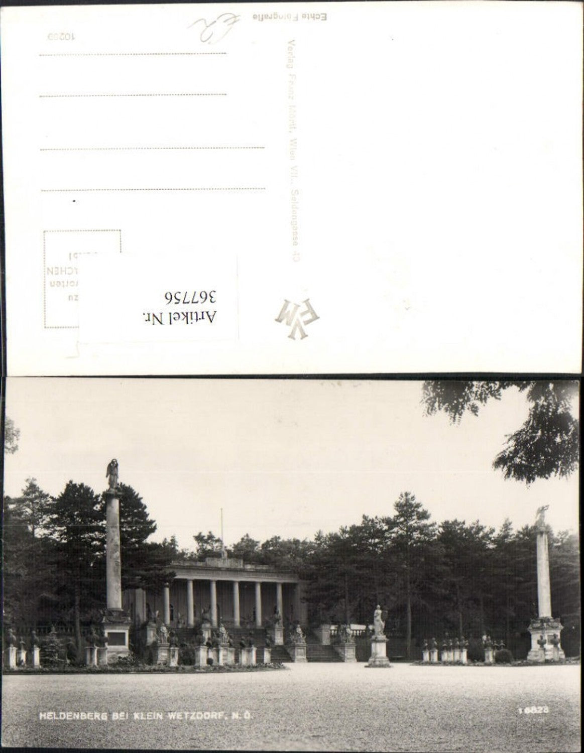 367756,Heldenberg b. Kleinwetzdorf Statuen Büsten Säulen