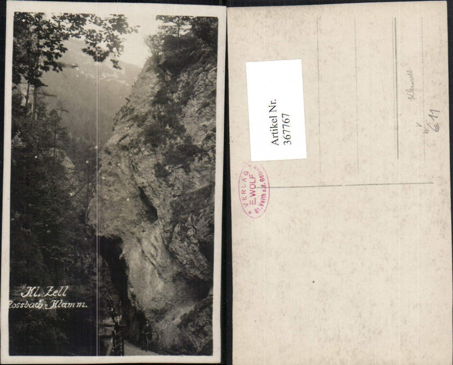 367767,Foto AK Kleinzell Rossbach-Klamm pub E. Wolf