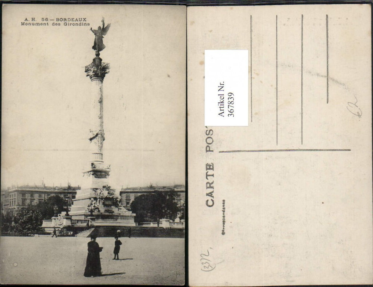 367839,Aquitanien Gironde Bordeaux Monument des Girondins Säule
