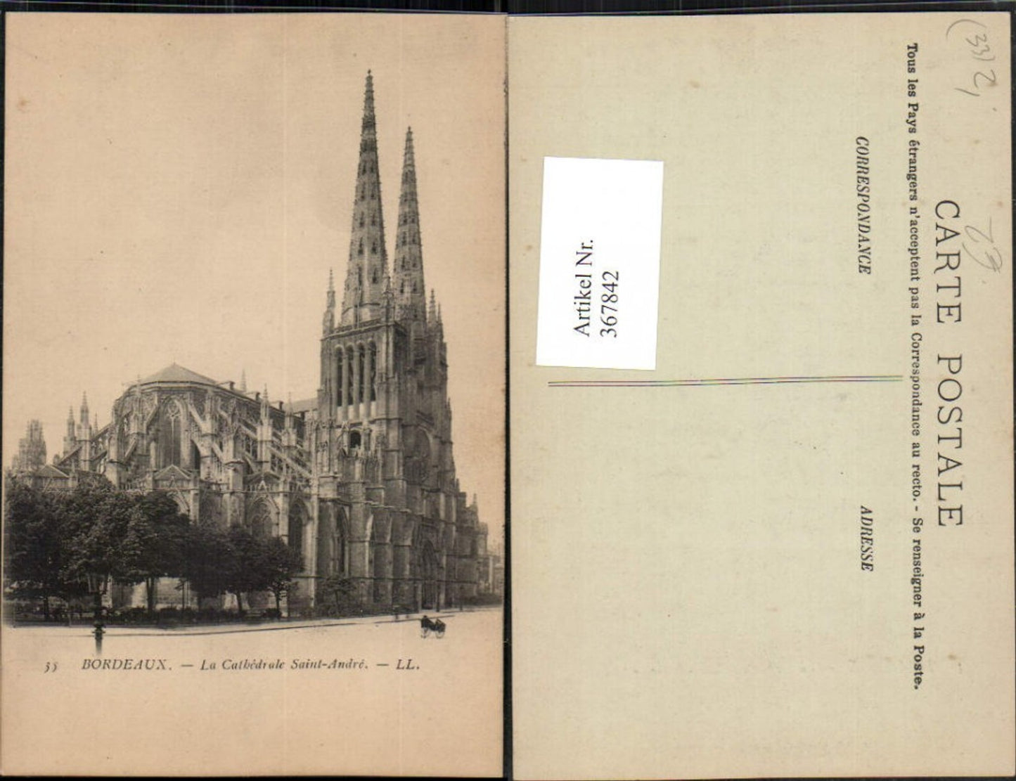 367842,Aquitanien Gironde Bordeaux La Cathedrale Saint-Andre Kirche