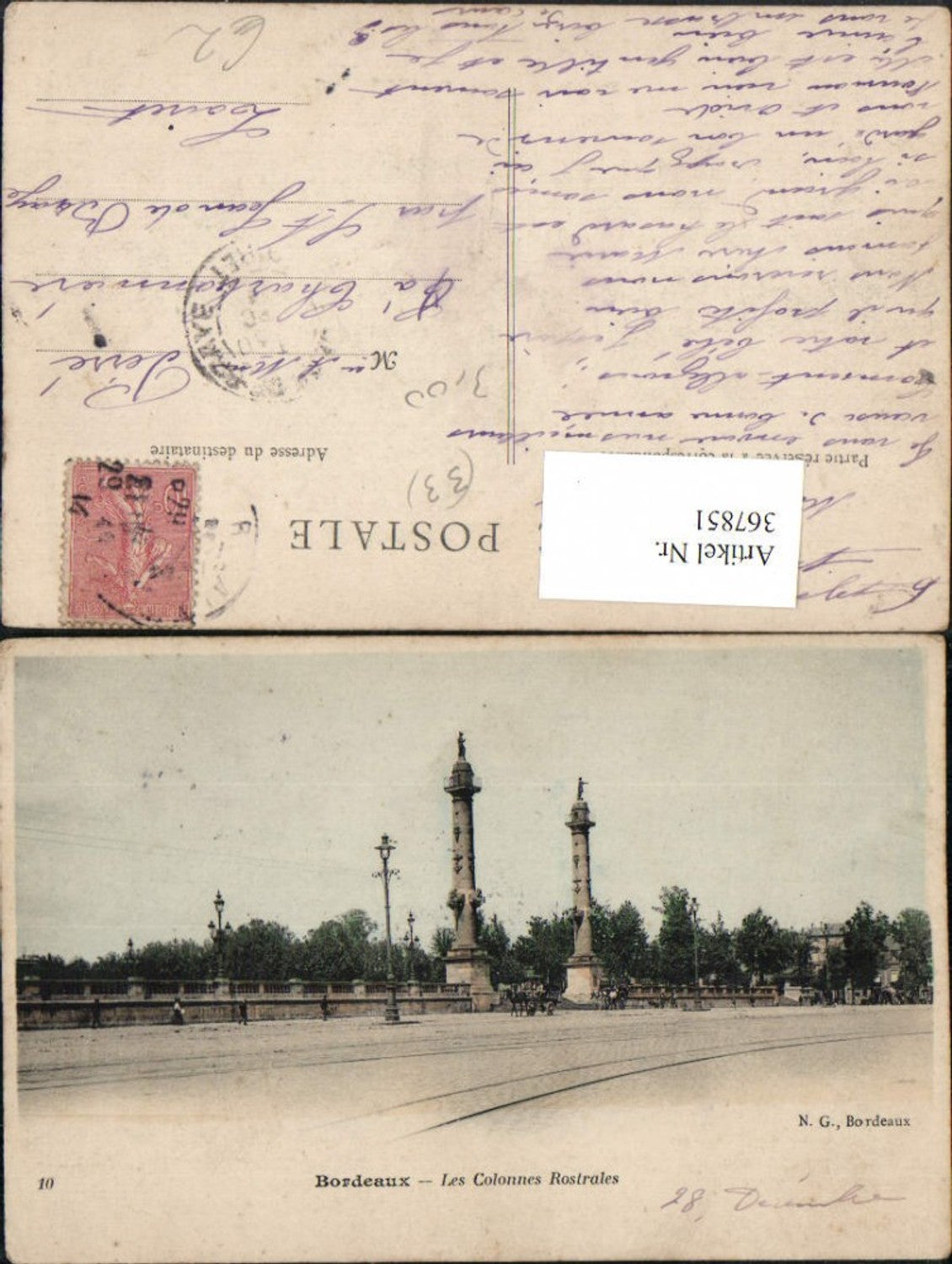 367851,Aquitanien Gironde Bordeaux Les Colonnes Rostrales Säulen