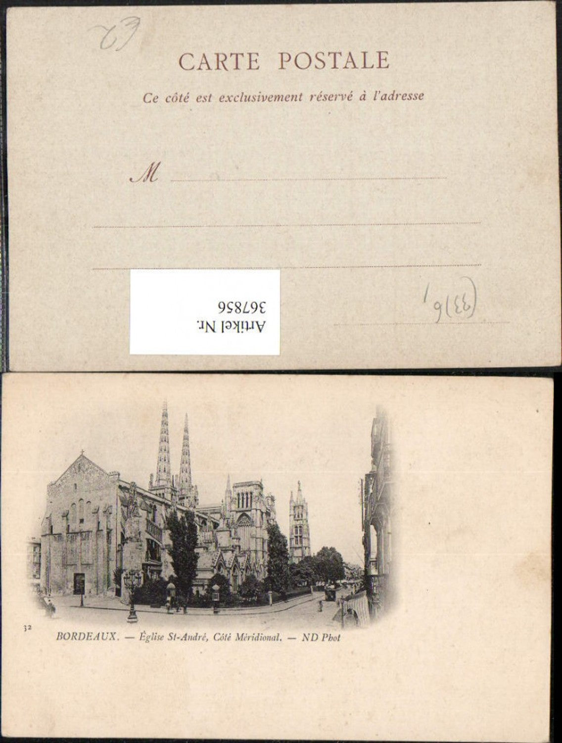 367856,Aquitanien Gironde Bordeaux Eglise St-Andre Cote Meridional Kirche