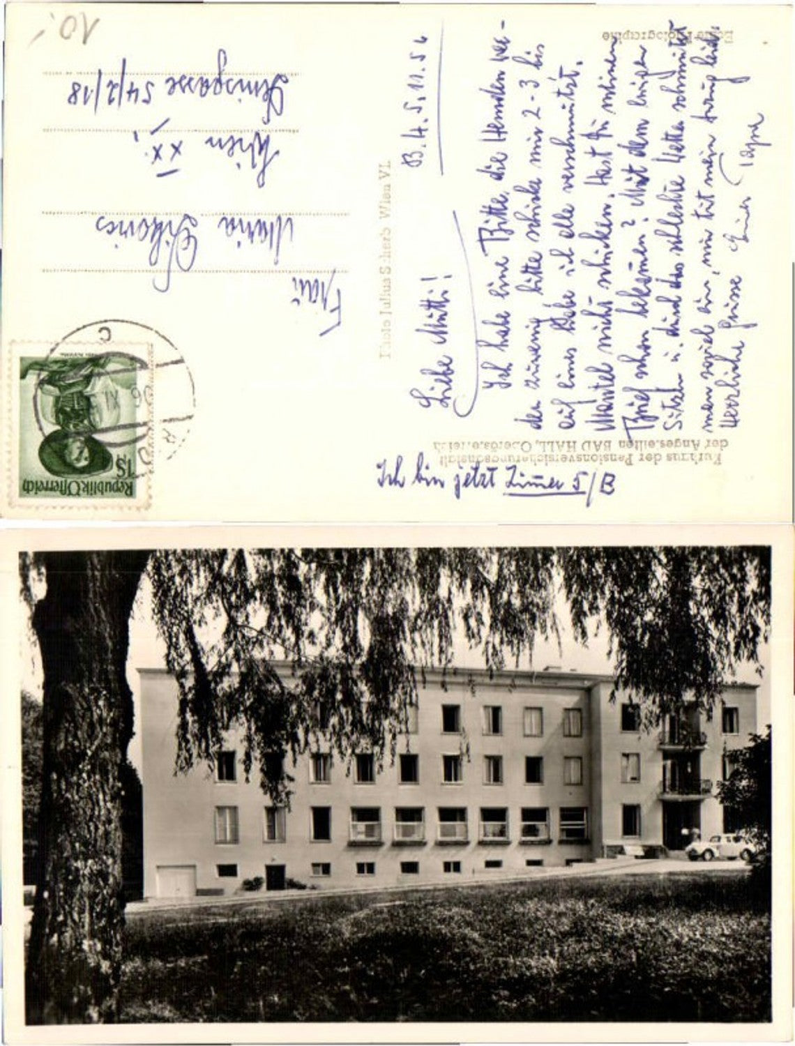 66570, Bad Hall near Steyr, Kurhaus employee photo card
