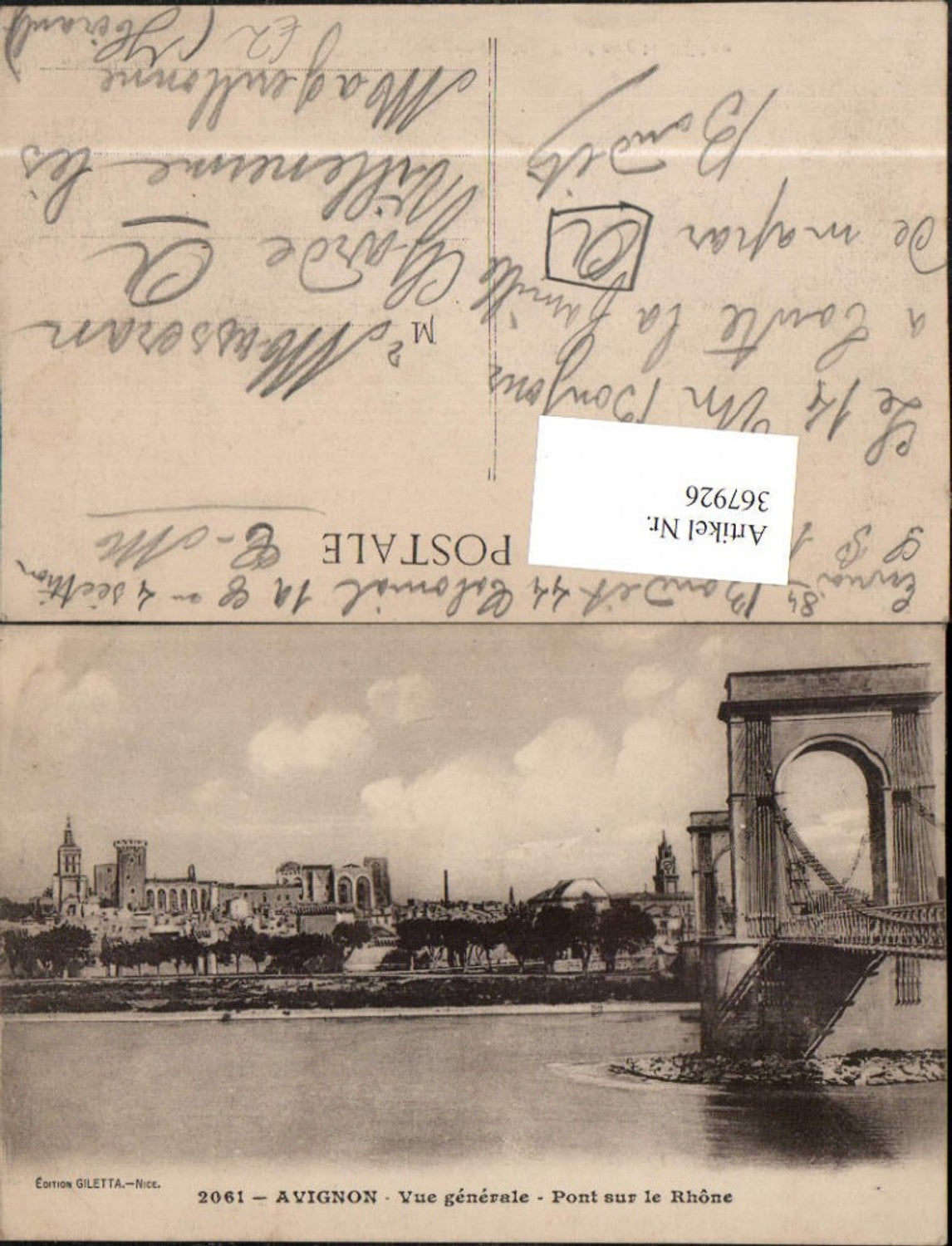367926,Provence-Alpes-Cote-Azur Vaucluse Avignon Vue generale Pont sur le Rhone Brücke