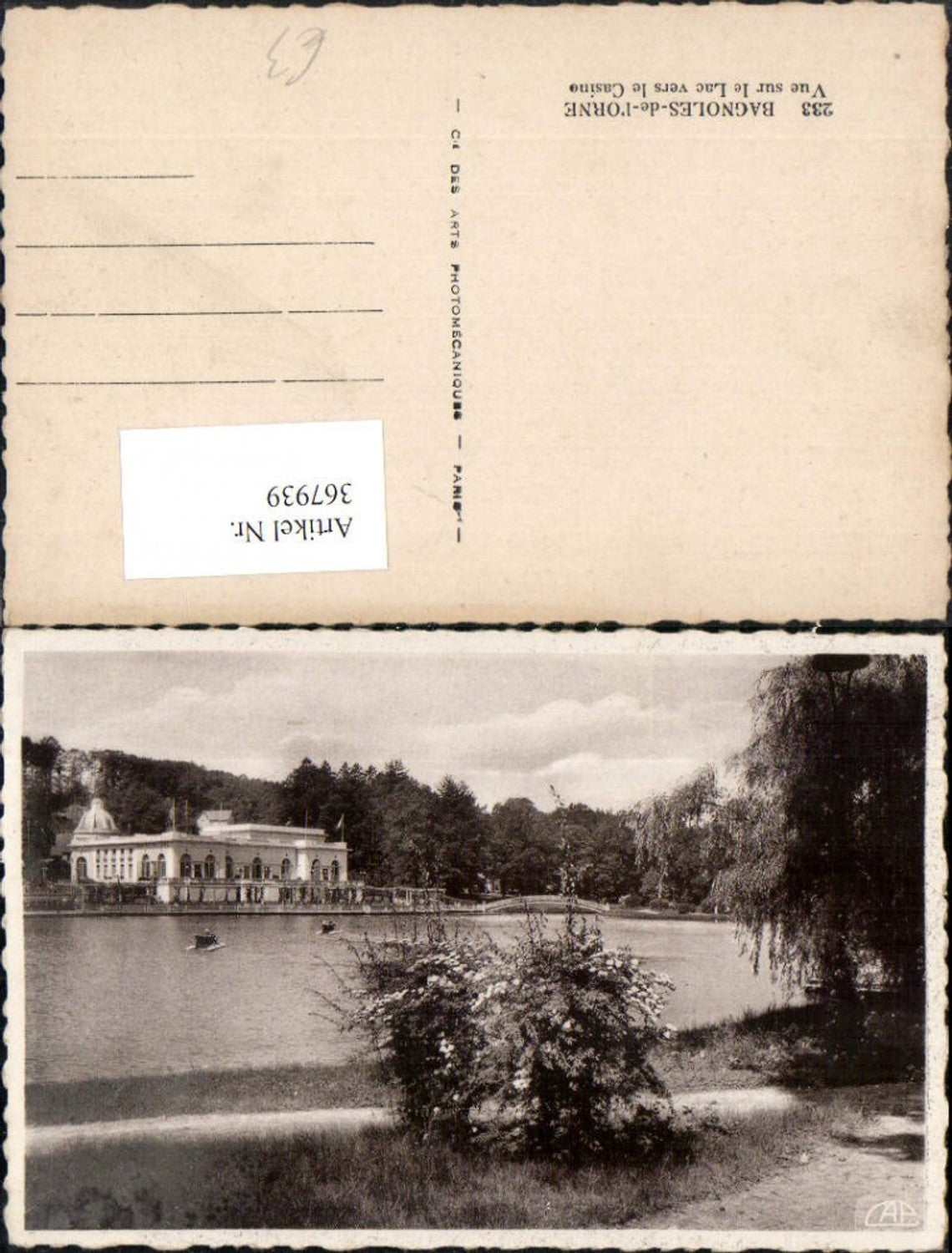 367939,Bassen-Normandie Orne Bagnoles-de-l'Orne Vue sur le Lac vers le Casino
