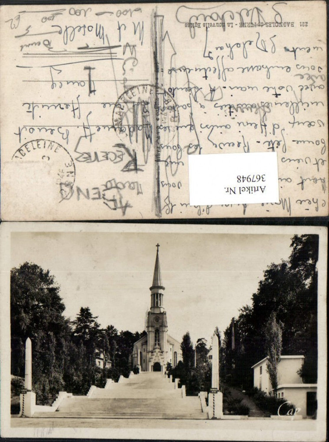 367948,Bassen-Normandie Orne Bagnoles-de-l'Orne La nouvelle Eglise Kirche Stiege