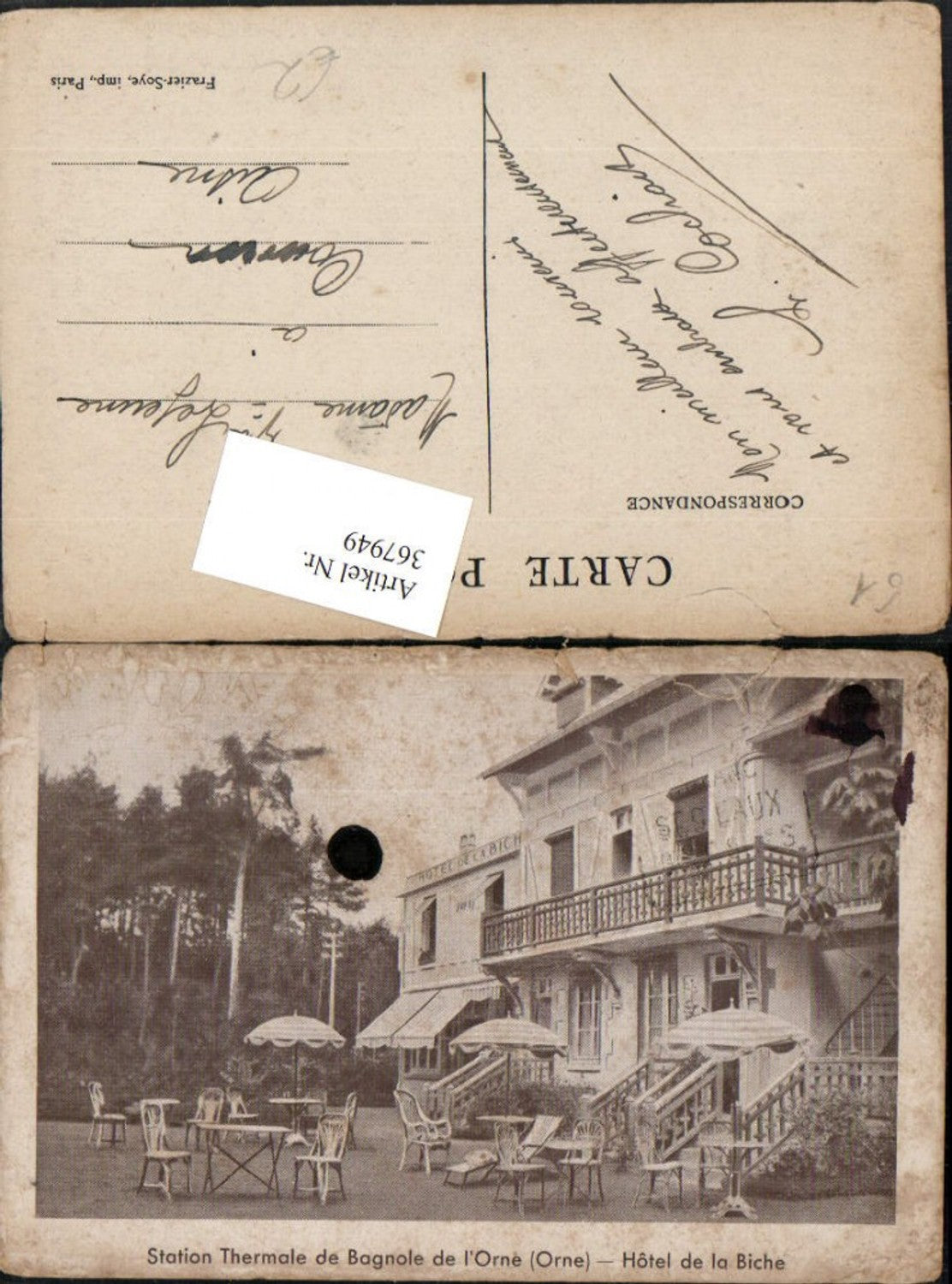 367949,Bassen-Normandie Orne Bagnoles-de-l'Orne Hotel de la Biche Terrasse