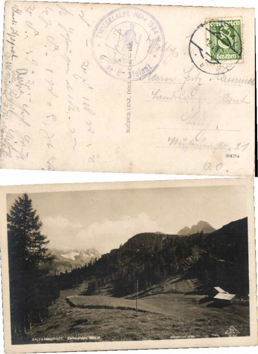 66649, Zwieselalpe, scene around 1930, Gosau