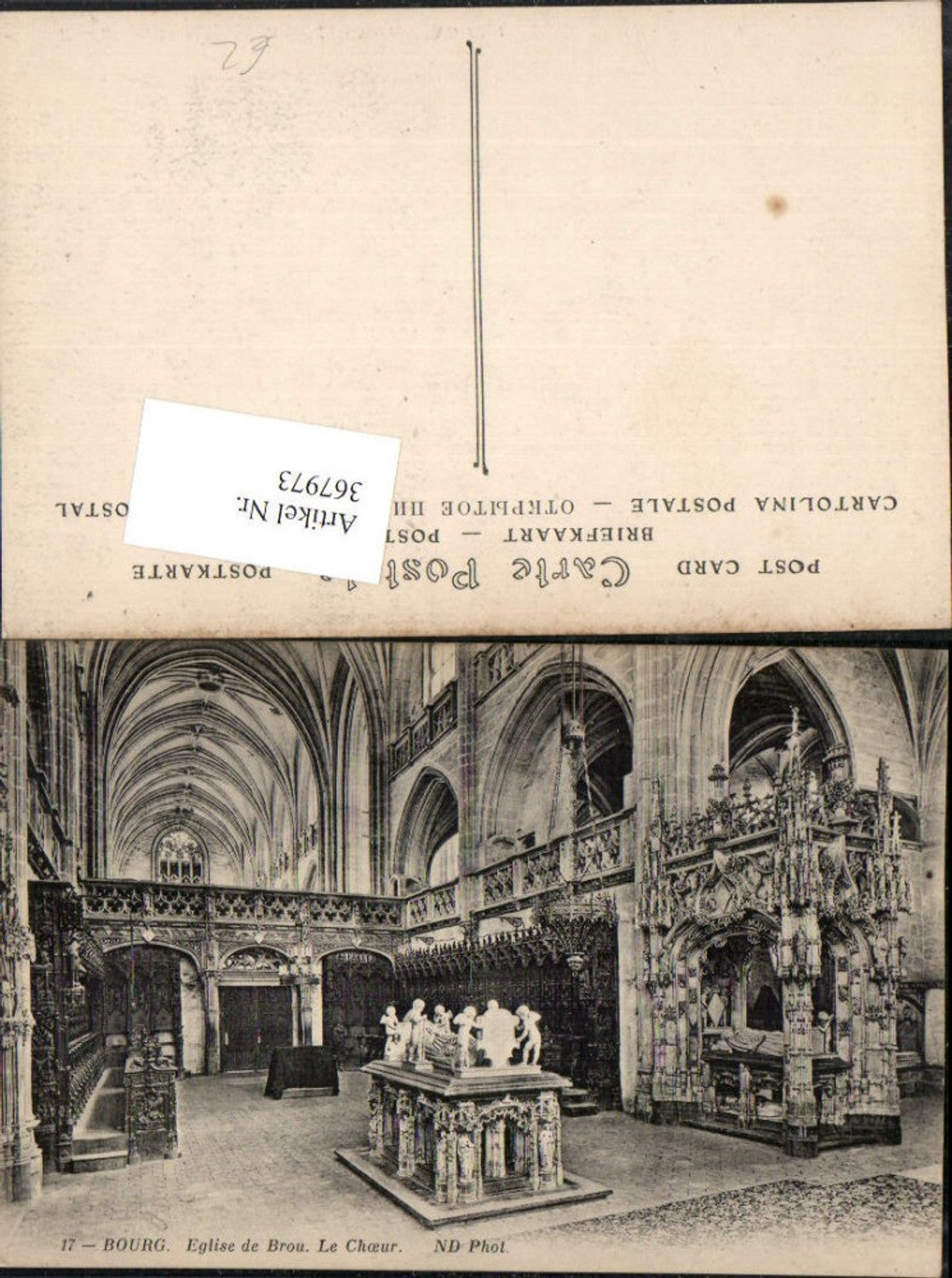 367973,Rhone-Alpes Ain Bourg-en-Bresse Eglise de Brou Le Choeur Kirche Chorgestühl