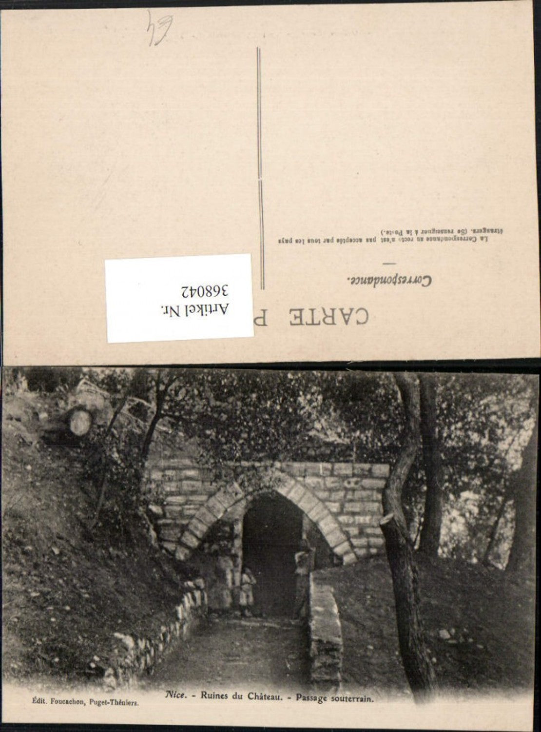 368042,Provence-Alpes-Cote-Azur Alpes-Maritimes Nice Nizza Ruines du Chateau Passage souterrain