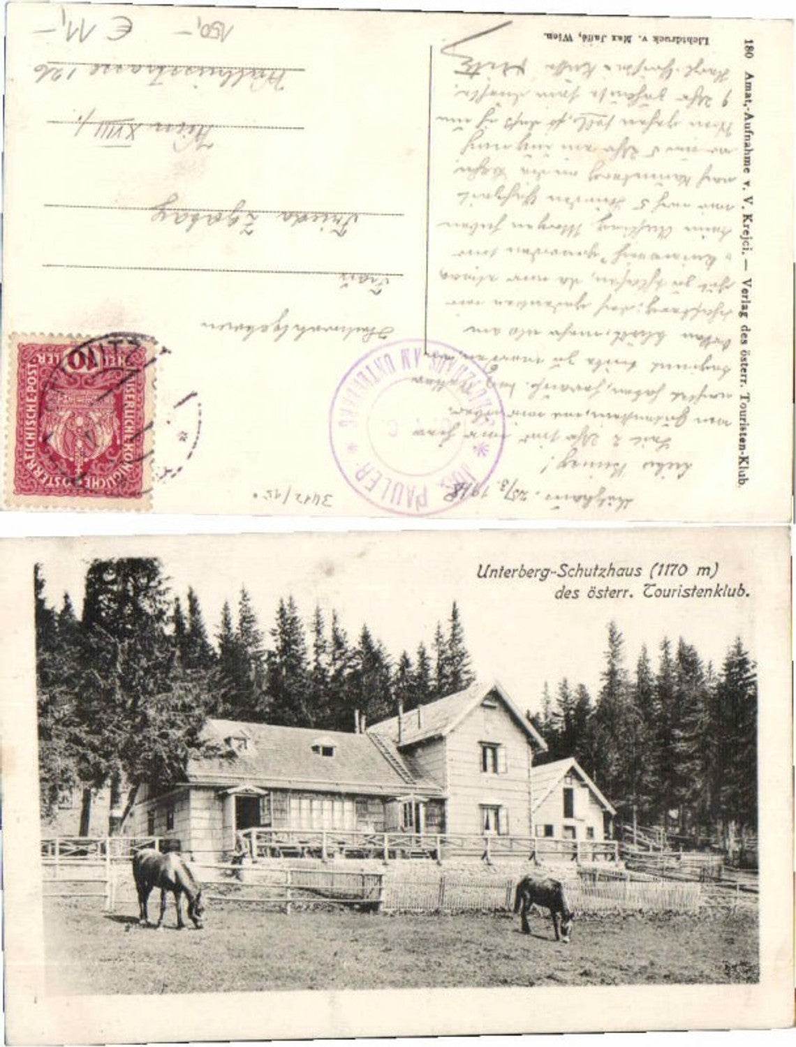67087,Unterberg Schutzhaus bei Muggendorf 1918