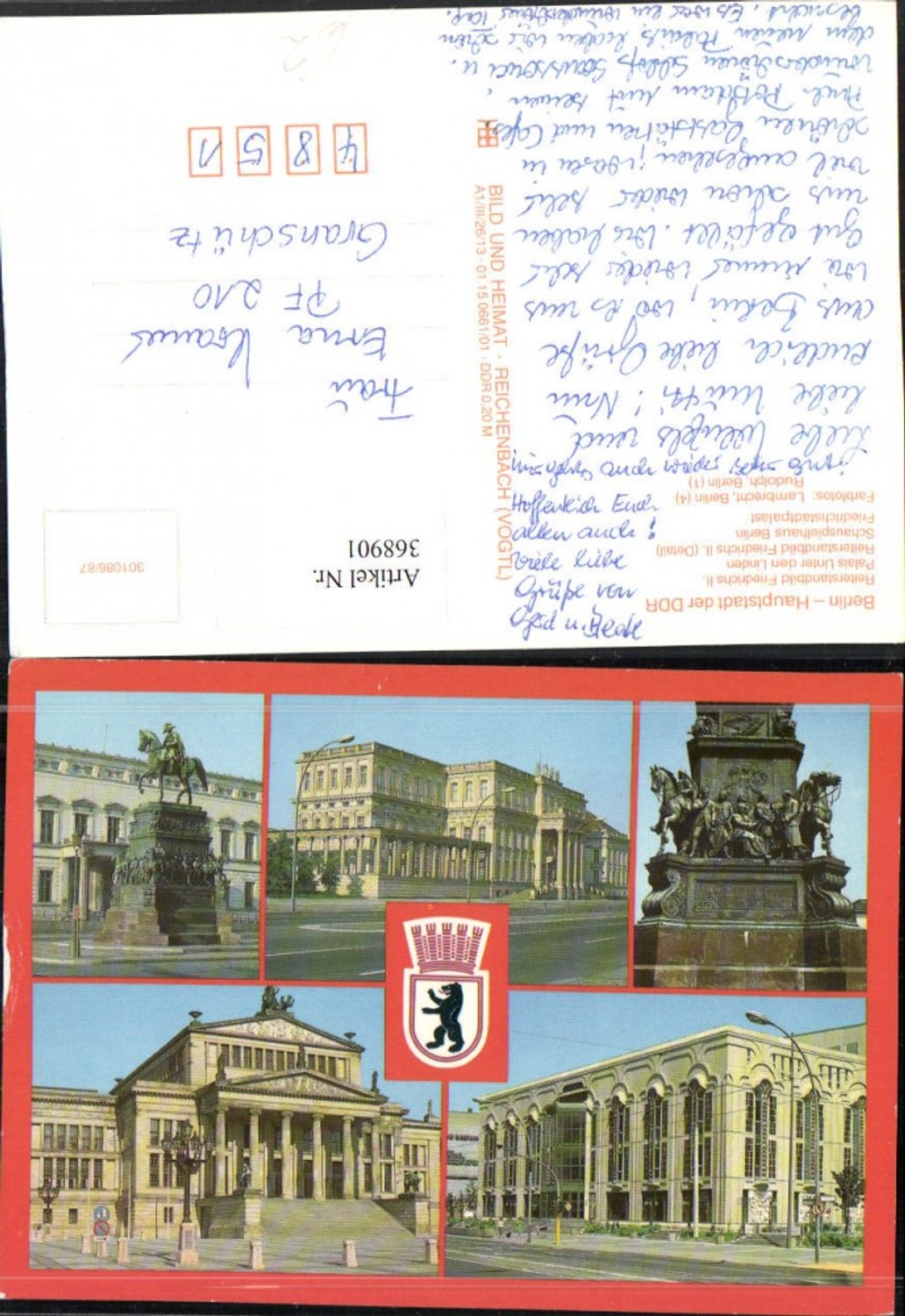 368901,Berlin Denkmal Friedrich II Palais Unter den Linden Schauspielhaus Mehrbildkarte