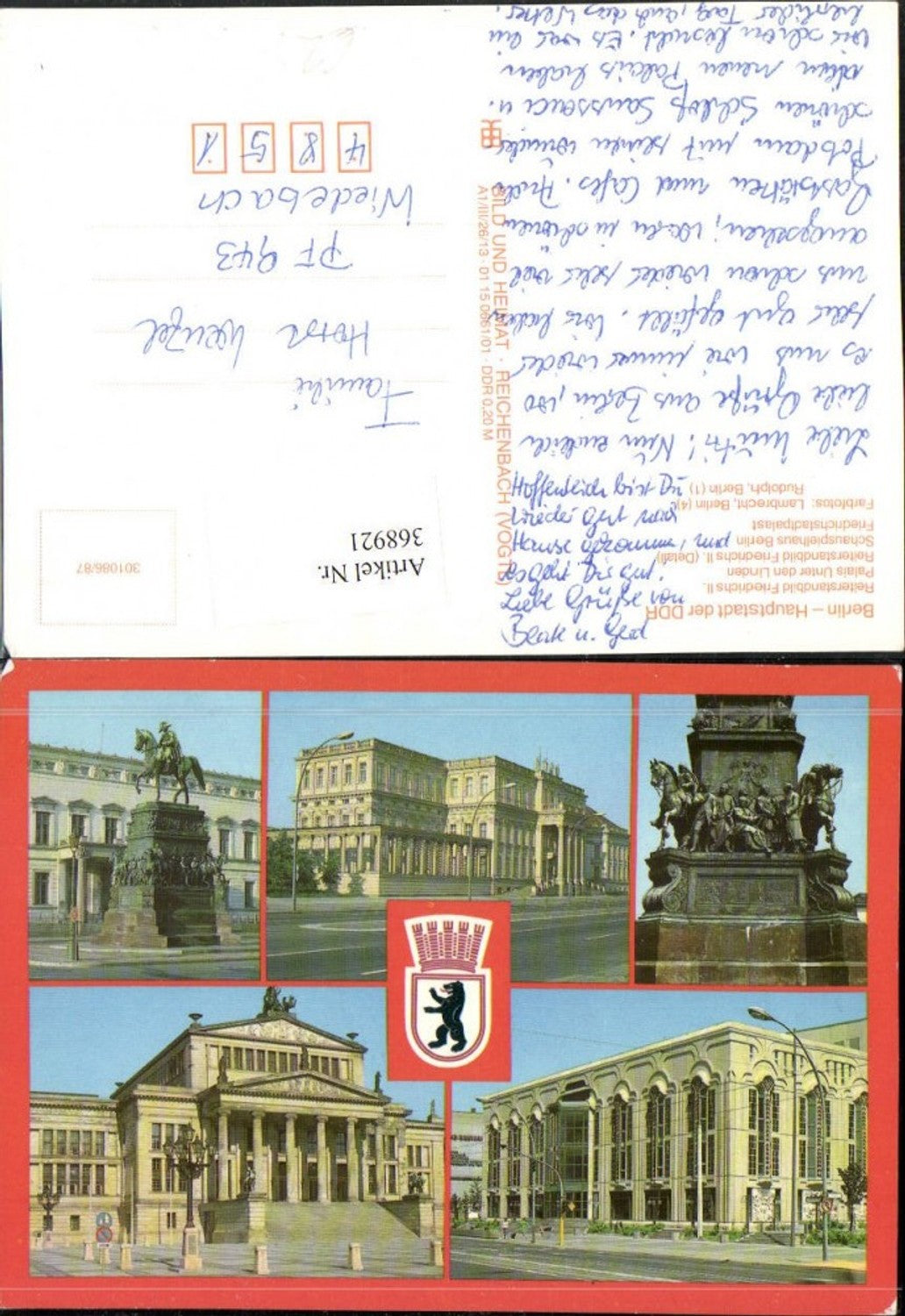 368921,Berlin Denkmal Friedrich II Palais Unter den Linden Schauspielhaus Mehrbildkarte
