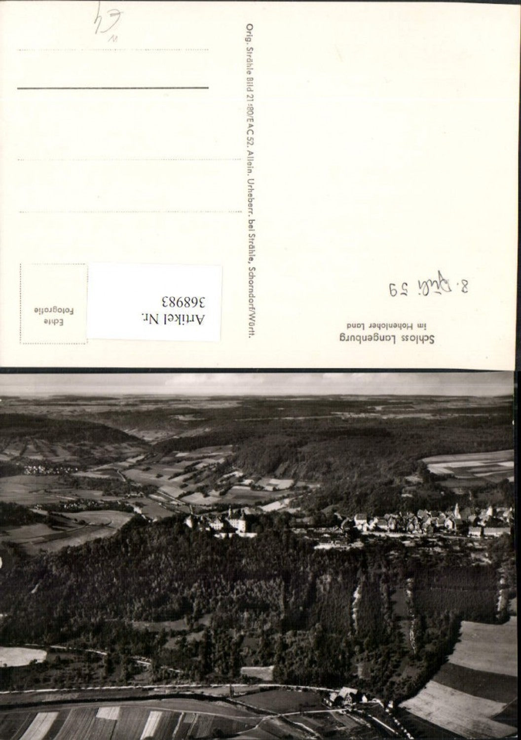 368983,Schloss Langenburg im Hohenloher Land Totale