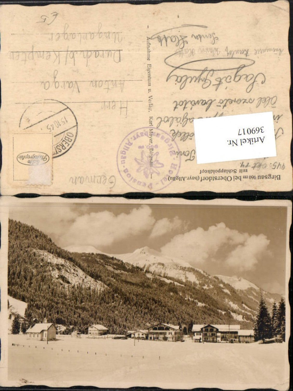 369017,Birgsau b. Oberstdorf im Allgäu m. Schlappoldkopf Bergkulisse Winterbild