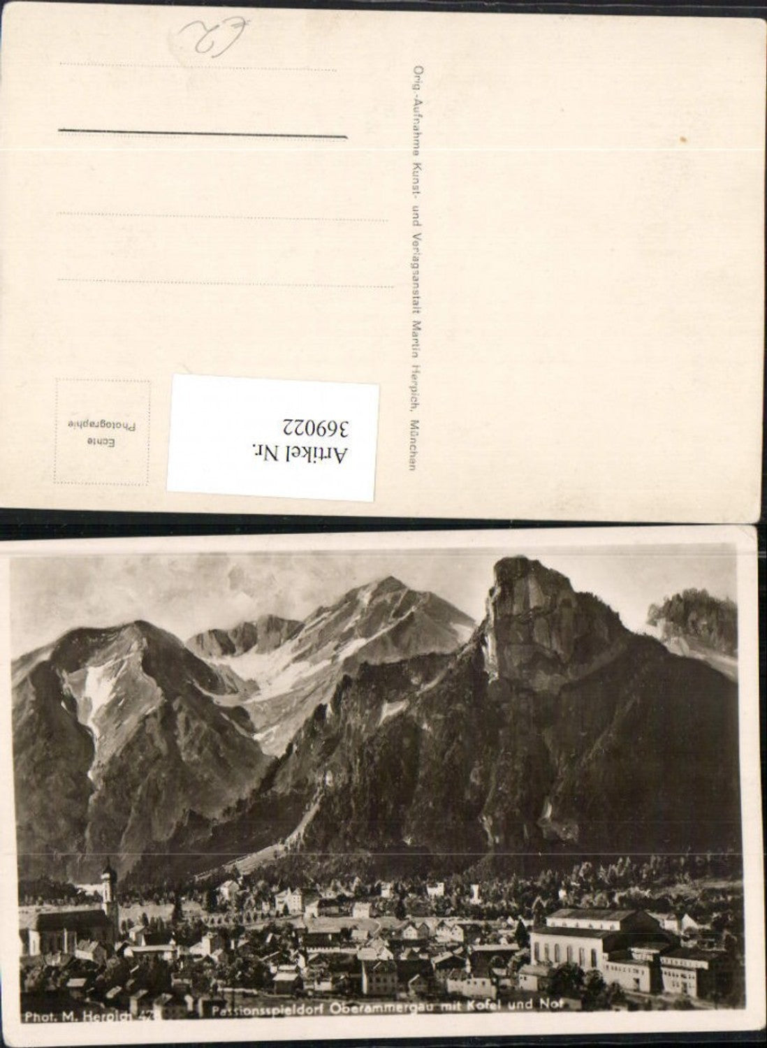 369022,Oberammergau Totale m. Kofel und Not Bergkulisse