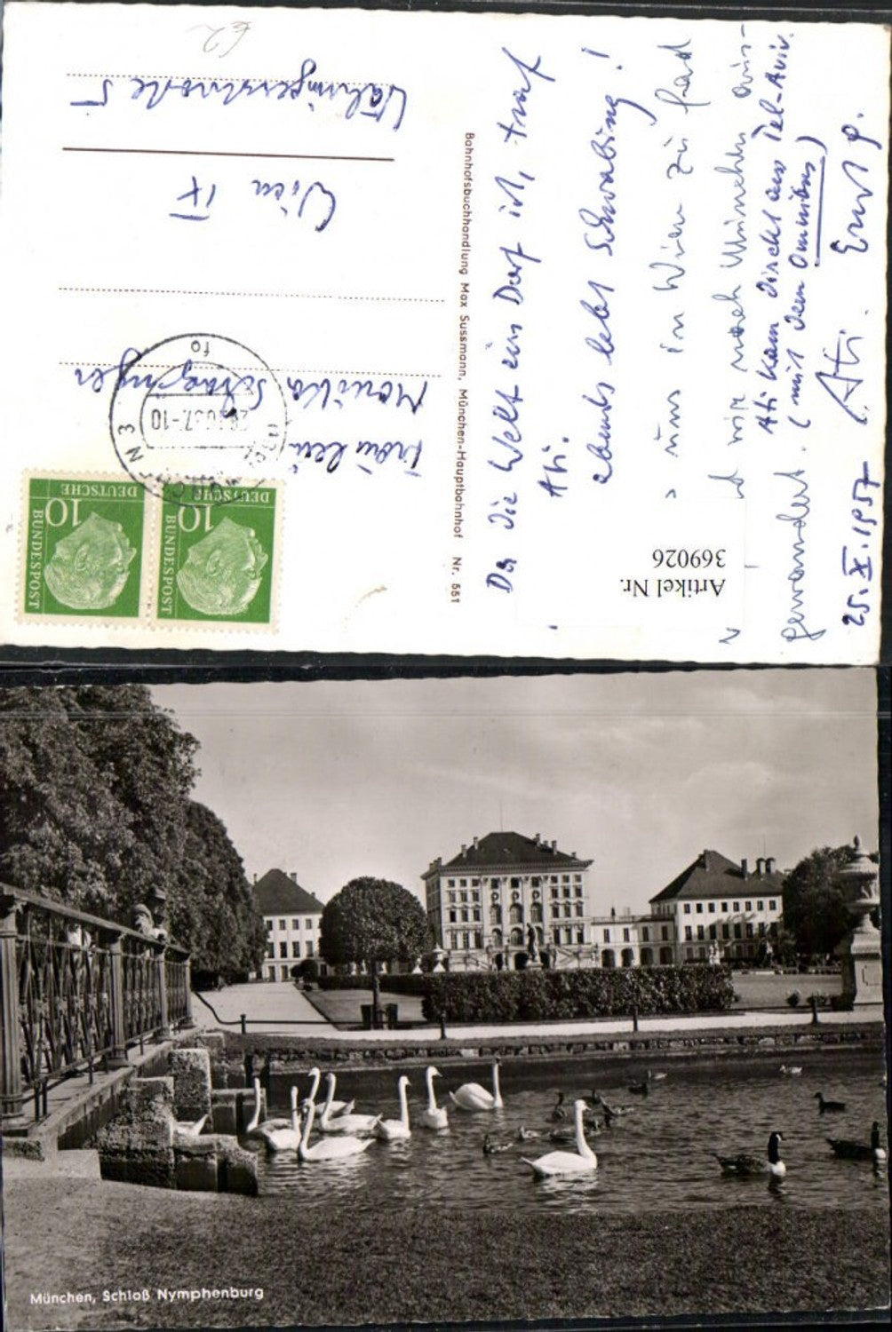 369026,München Schloss Nymphenburg Schwäne Enten