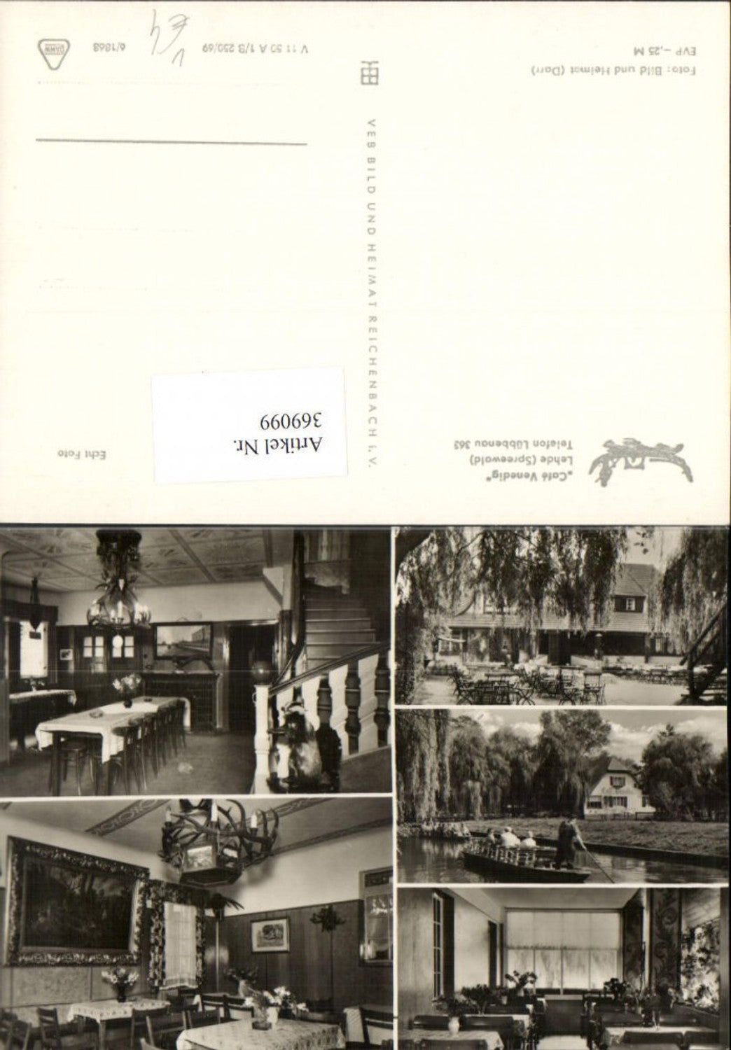 369099, Lehde in the Spreewald Cafe Venedig Multi-image postcard pub VEB