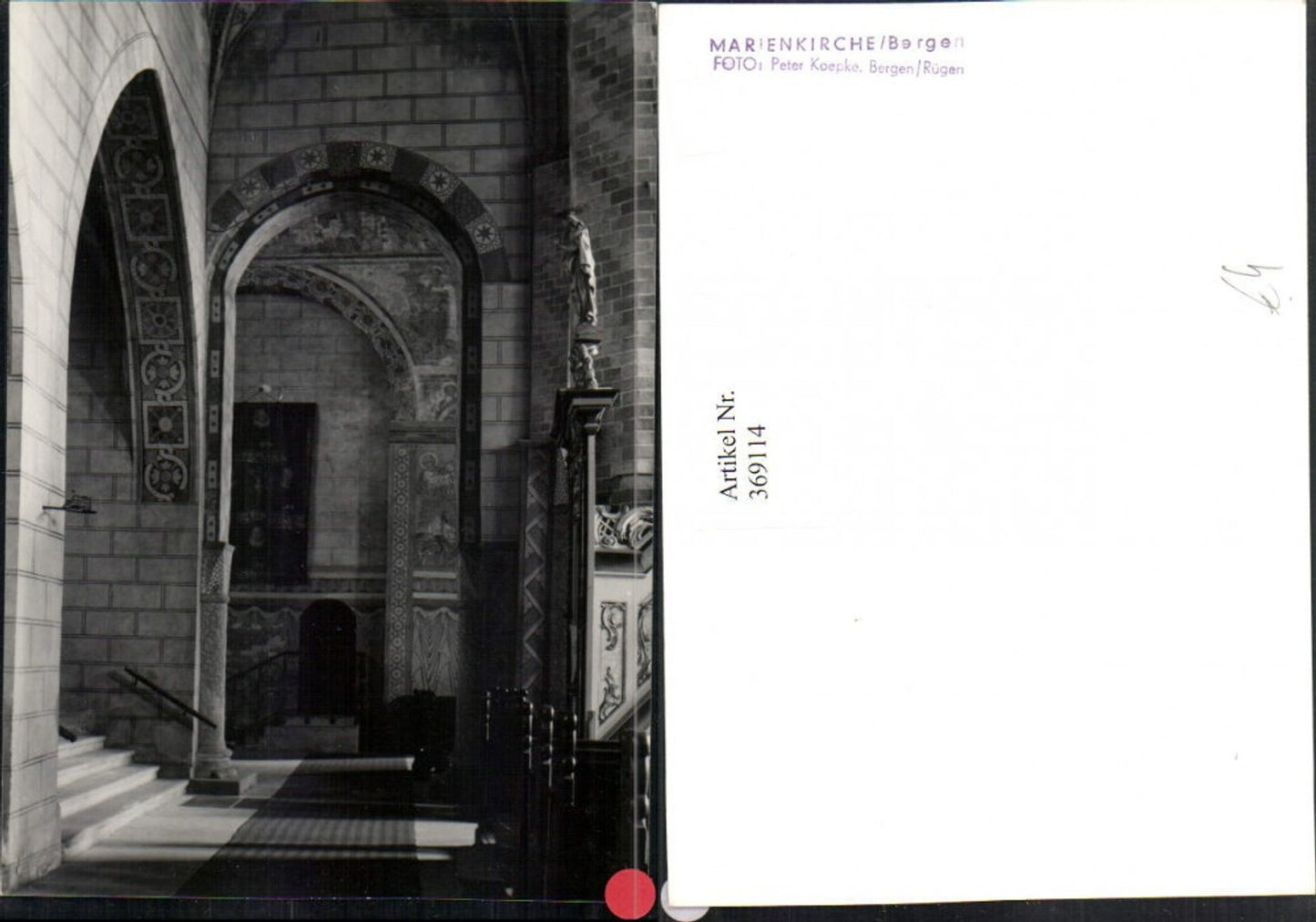 369114,Fotokarte Bergen auf Rügen Marienkirche Kirche Innenansicht