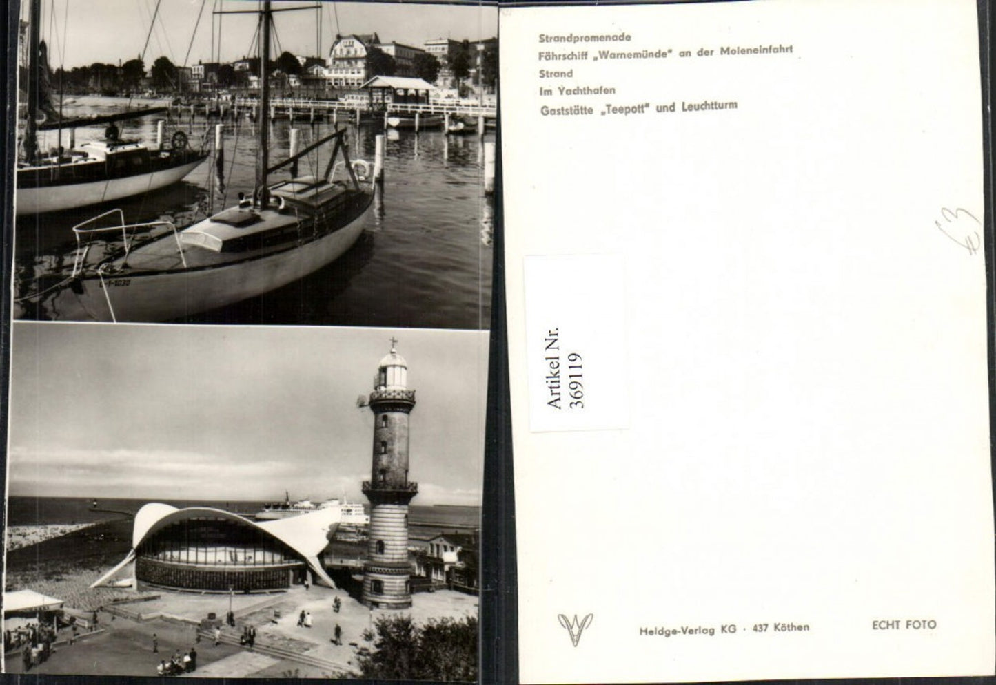369119,Rostock Warnemünde Teepott Leuchtturm Yachthafen Mehrbildkarte