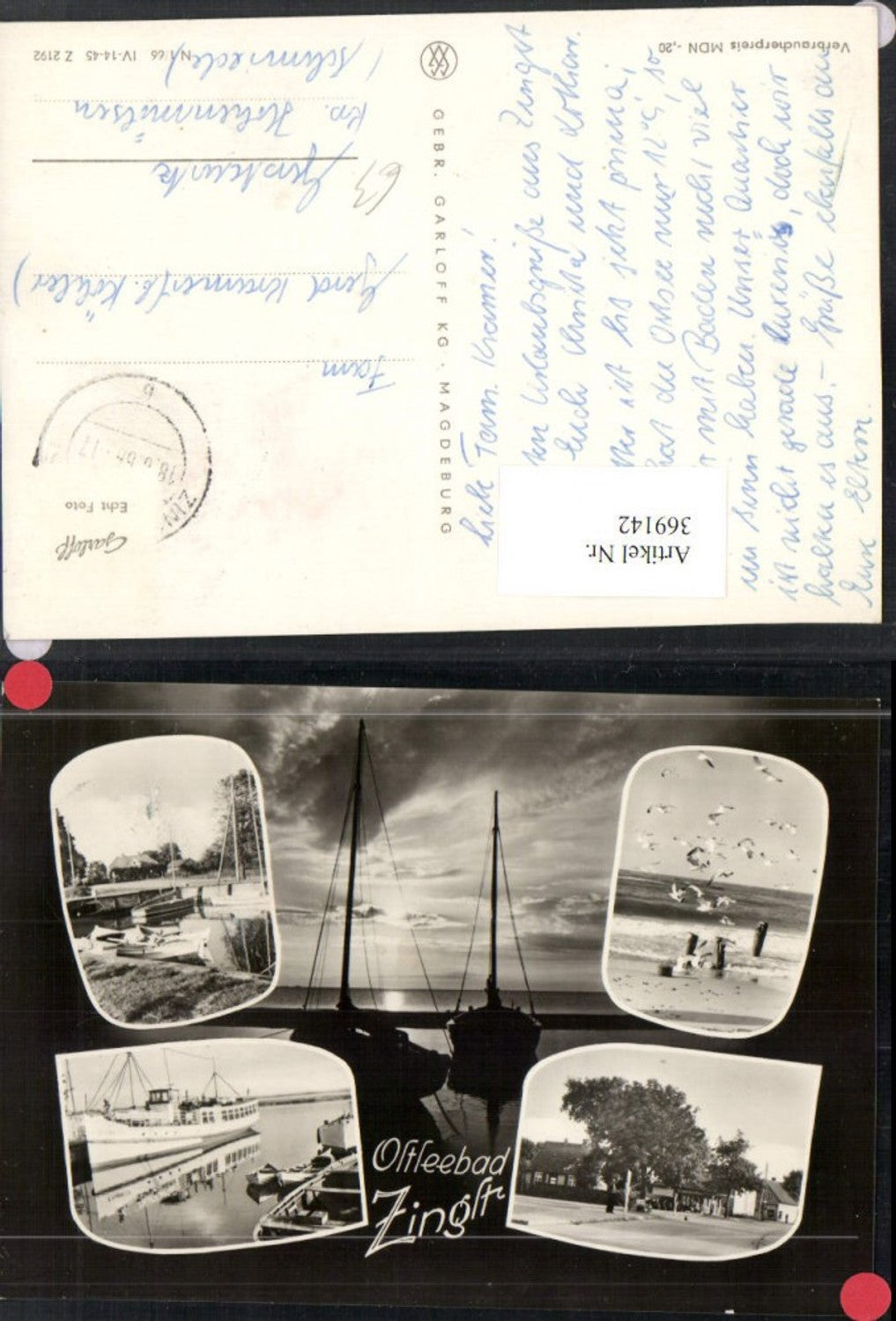 369142,Ostseebad Zingst Segelboote Schiff Möwen Mehrbildkarte
