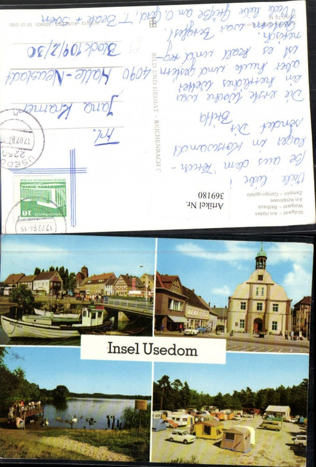 369180, Usedom Island, Wolgast Harbor, Town Hall, Zempin Camping, Multi-view map