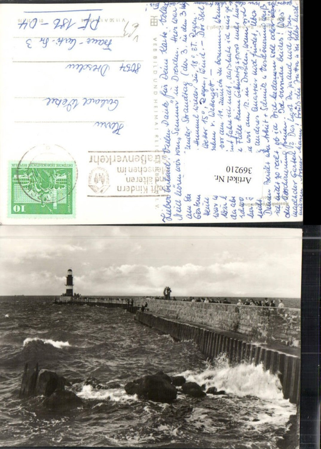 369210,Rostock Warnemünde Mole Brandung Leuchtturm pub VEB